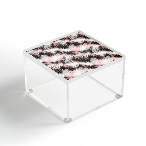 Marta Barragan Camarasa Pattern feathers and drops of copper Acrylic Box