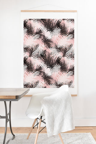Marta Barragan Camarasa Pattern feathers and drops of copper Art Print And Hanger