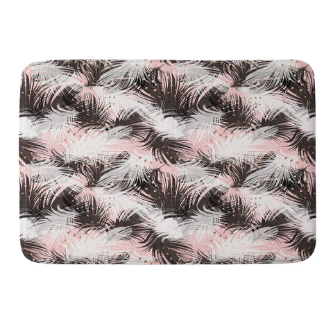 Marta Barragan Camarasa Pattern feathers and drops of copper Memory Foam Bath Mat