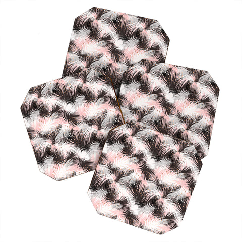 Marta Barragan Camarasa Pattern feathers and drops of copper Coaster Set