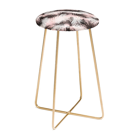 Marta Barragan Camarasa Pattern feathers and drops of copper Counter Stool