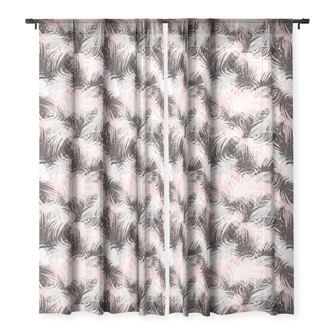 Marta Barragan Camarasa Pattern feathers and drops of copper Sheer Window Curtain
