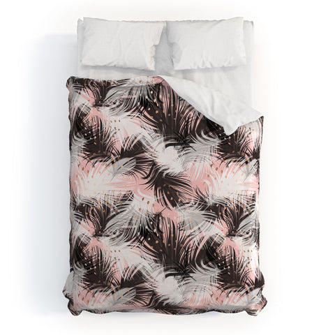 Marta Barragan Camarasa Pattern feathers and drops of copper Duvet Cover