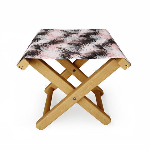 Marta Barragan Camarasa Pattern feathers and drops of copper Folding Stool