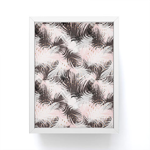 Marta Barragan Camarasa Pattern feathers and drops of copper Framed Mini Art Print