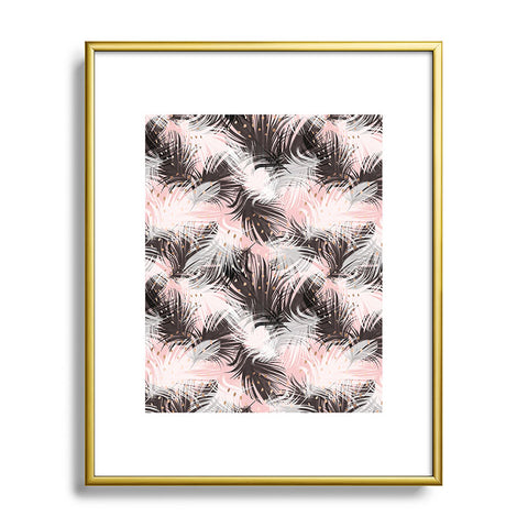 Marta Barragan Camarasa Pattern feathers and drops of copper Metal Framed Art Print