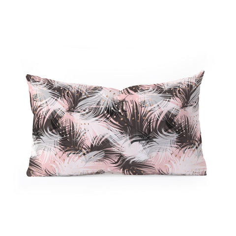 Marta Barragan Camarasa Pattern feathers and drops of copper Oblong Throw Pillow