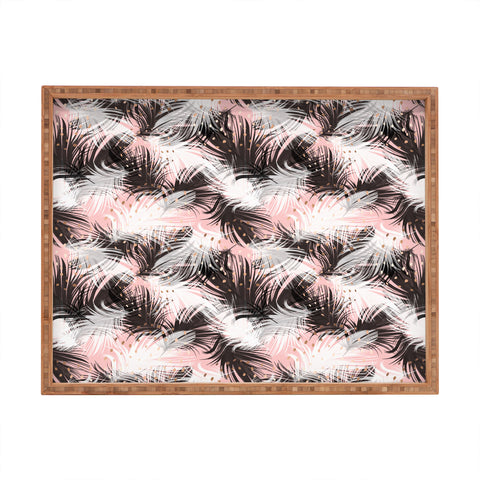 Marta Barragan Camarasa Pattern feathers and drops of copper Rectangular Tray