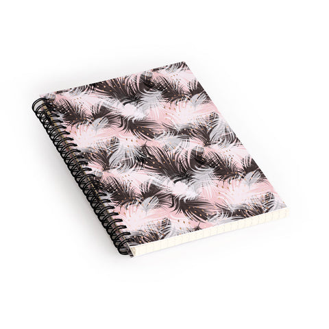 Marta Barragan Camarasa Pattern feathers and drops of copper Spiral Notebook