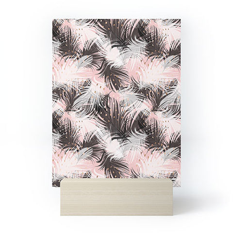 Marta Barragan Camarasa Pattern feathers and drops of copper Mini Art Print