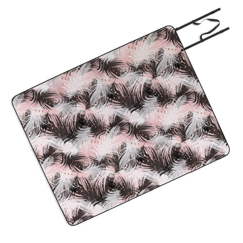 Marta Barragan Camarasa Pattern feathers and drops of copper Picnic Blanket
