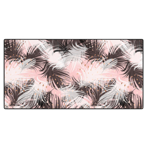 Marta Barragan Camarasa Pattern feathers and drops of copper Desk Mat