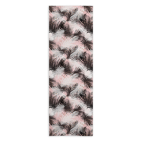 Marta Barragan Camarasa Pattern feathers and drops of copper Yoga Towel
