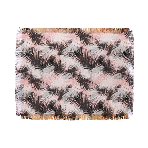 Marta Barragan Camarasa Pattern feathers and drops of copper Throw Blanket