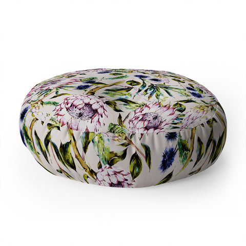 Marta Barragan Camarasa Pattern floral boho Floor Pillow Round