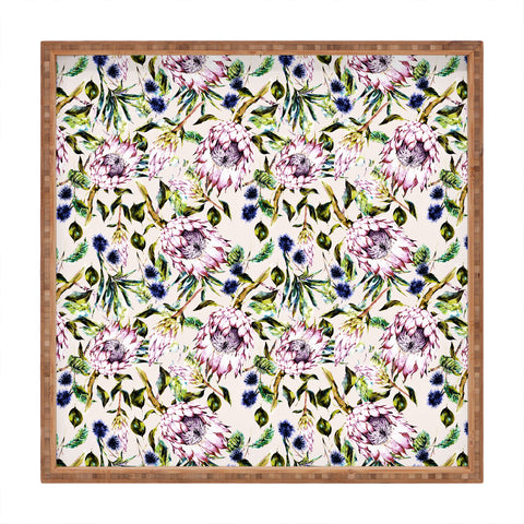 Marta Barragan Camarasa Pattern floral boho Square Tray
