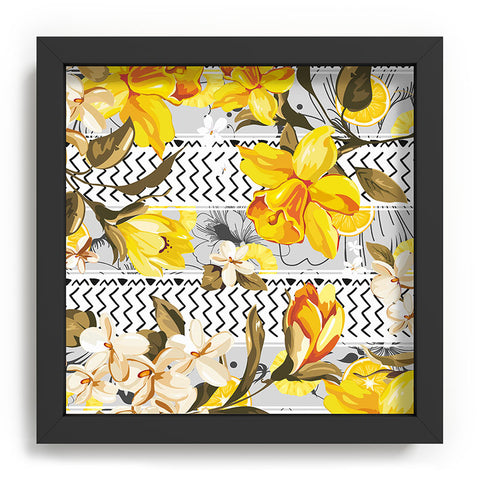 Marta Barragan Camarasa Pattern flowers and fruits Recessed Framing Square
