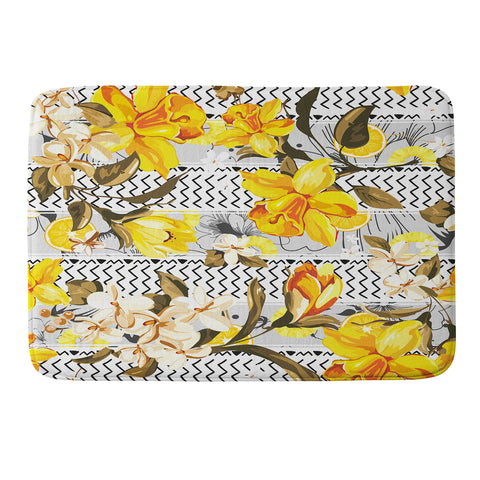 Marta Barragan Camarasa Pattern flowers and fruits Memory Foam Bath Mat