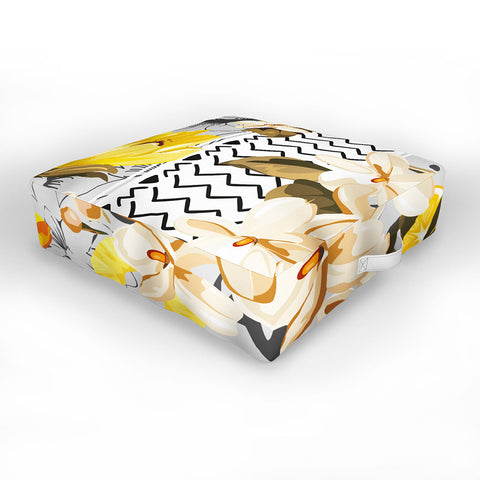 Marta Barragan Camarasa Pattern flowers and fruits Outdoor Floor Cushion