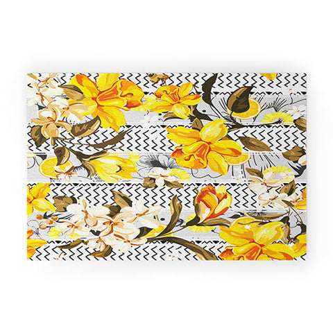 Marta Barragan Camarasa Pattern flowers and fruits Welcome Mat