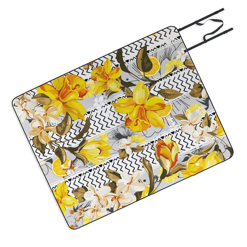 Marta Barragan Camarasa Pattern flowers and fruits Picnic Blanket