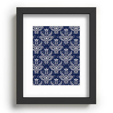 Marta Barragan Camarasa Pattern Indigo watercolor Recessed Framing Rectangle