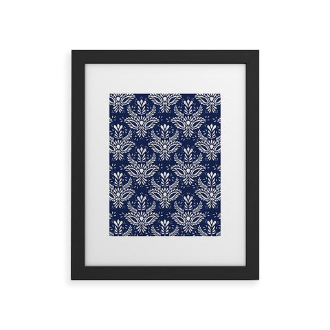 Marta Barragan Camarasa Pattern Indigo watercolor Framed Art Print