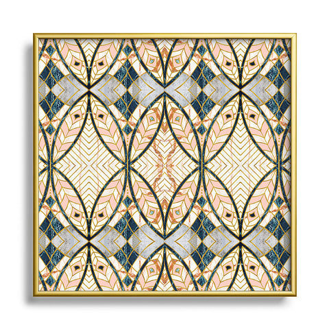 Marta Barragan Camarasa Pattern mosaic Art deco I Square Metal Framed Art Print