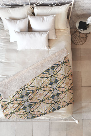 Marta Barragan Camarasa Pattern mosaic Art deco Fleece Throw Blanket