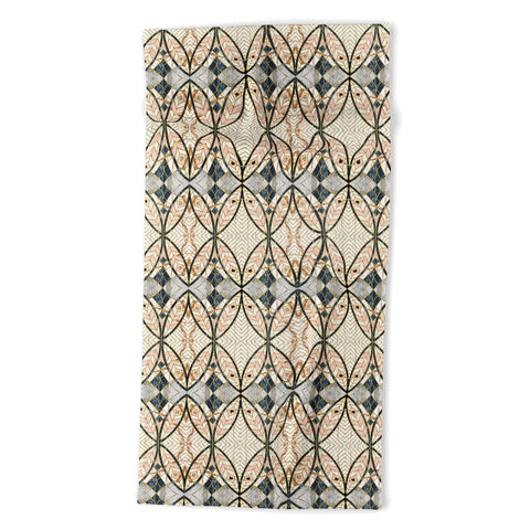 Marta Barragan Camarasa Pattern mosaic Art deco Beach Towel