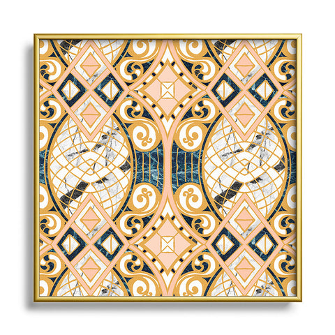 Marta Barragan Camarasa Pattern mosaic marble art deco Square Metal Framed Art Print