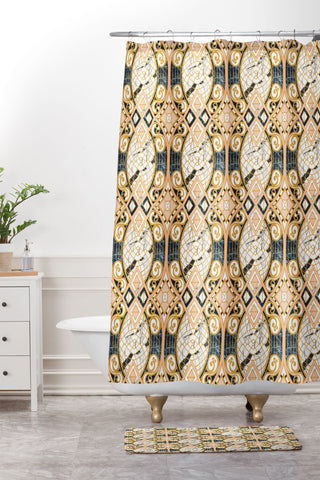 Marta Barragan Camarasa Pattern mosaic marble art deco Shower Curtain And Mat