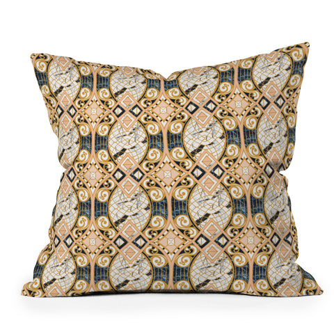 Marta Barragan Camarasa Pattern mosaic marble art deco Throw Pillow