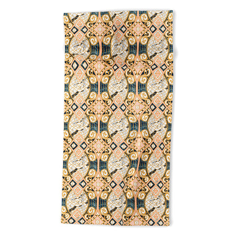 Marta Barragan Camarasa Pattern mosaic marble art deco Beach Towel