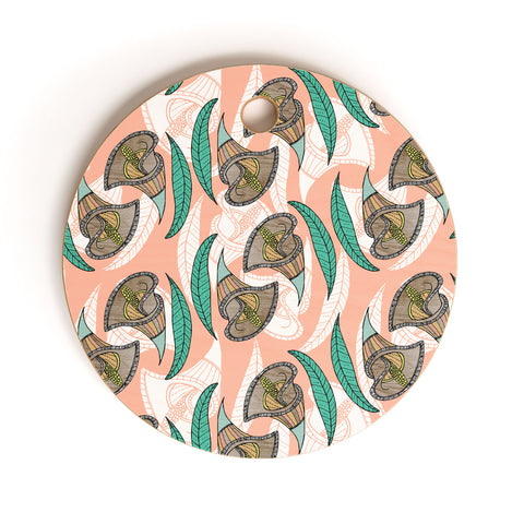 Marta Barragan Camarasa Pattern of African flowers Cutting Board Round