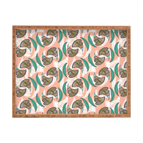 Marta Barragan Camarasa Pattern of African flowers Rectangular Tray