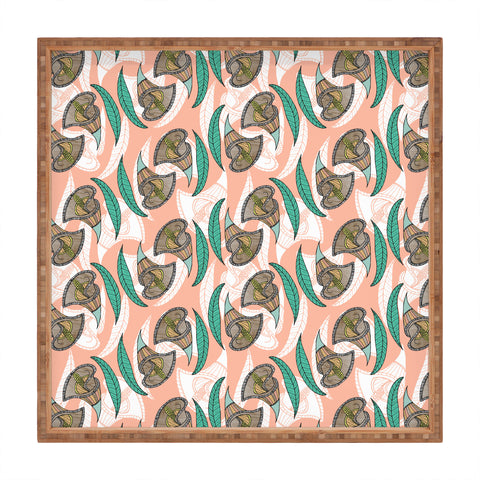 Marta Barragan Camarasa Pattern of African flowers Square Tray