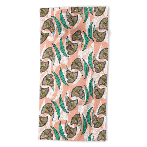 Marta Barragan Camarasa Pattern of African flowers Beach Towel
