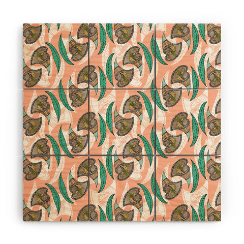 Marta Barragan Camarasa Pattern of African flowers Wood Wall Mural