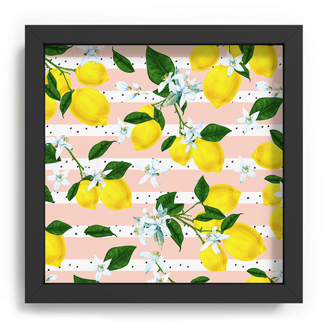 Marta Barragan Camarasa Pattern of flowery lemons Recessed Framing Square