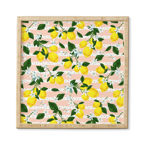 Marta Barragan Camarasa Pattern of flowery lemons Framed Wall Art