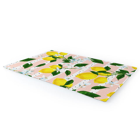 Marta Barragan Camarasa Pattern of flowery lemons Area Rug