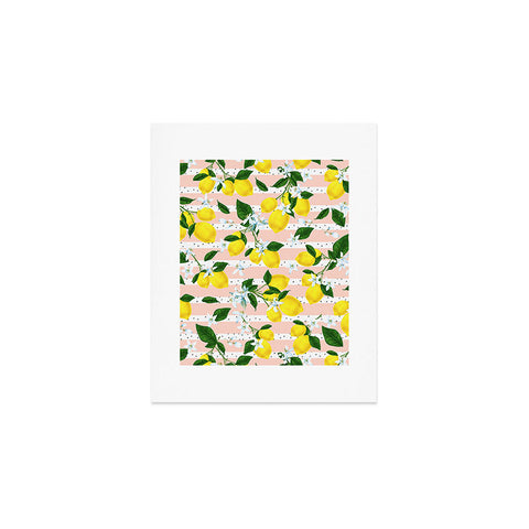 Marta Barragan Camarasa Pattern of flowery lemons Art Print