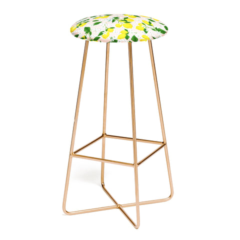 Marta Barragan Camarasa Pattern of flowery lemons Bar Stool