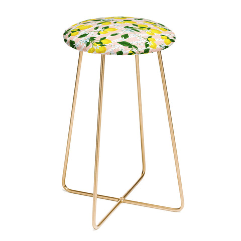 Marta Barragan Camarasa Pattern of flowery lemons Counter Stool