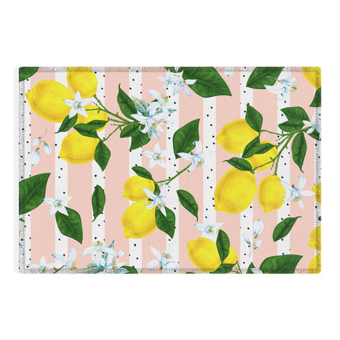Marta Barragan Camarasa Pattern of flowery lemons Outdoor Rug