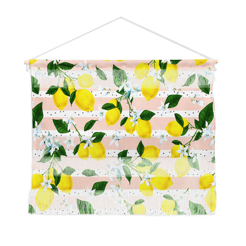 Marta Barragan Camarasa Pattern of flowery lemons Wall Hanging Landscape