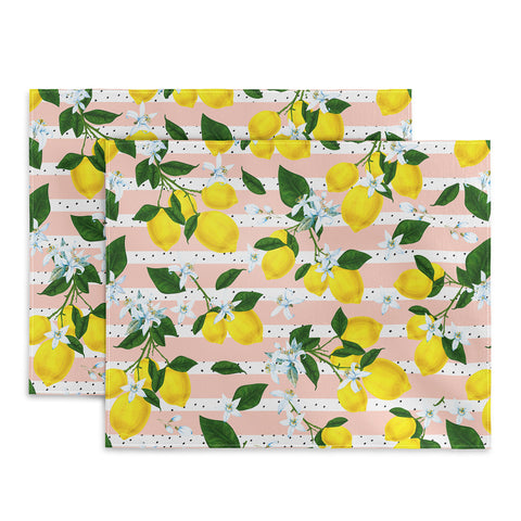 Marta Barragan Camarasa Pattern of flowery lemons Placemat