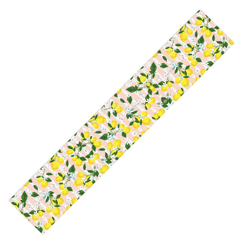 Marta Barragan Camarasa Pattern of flowery lemons Table Runner