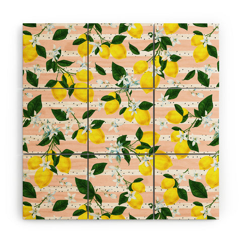 Marta Barragan Camarasa Pattern of flowery lemons Wood Wall Mural